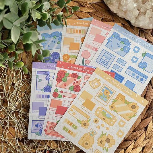 Aesthetic Florals Sticker Sheets