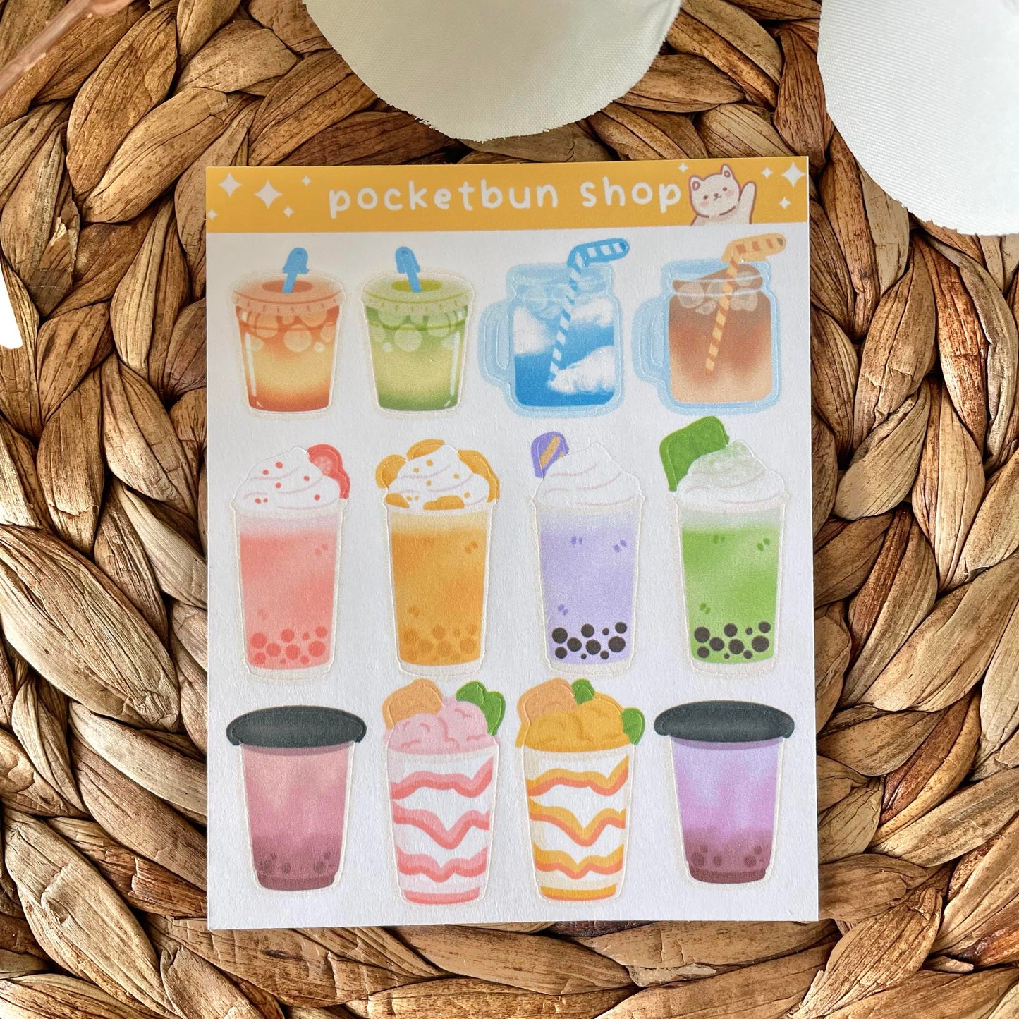 Patreon Sticker Club - Tofu Boba Cafe Sticker Sheets