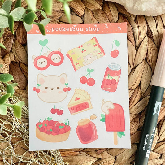 Cherry Tofu Sticker Sheet