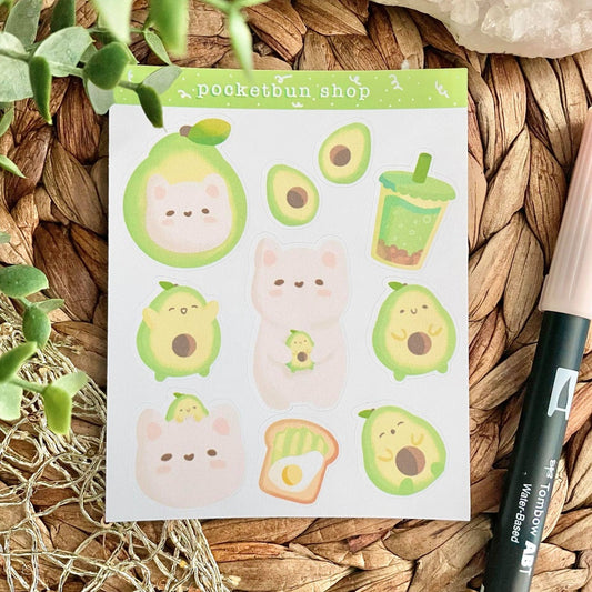 Avocado Tofu Sticker Sheet
