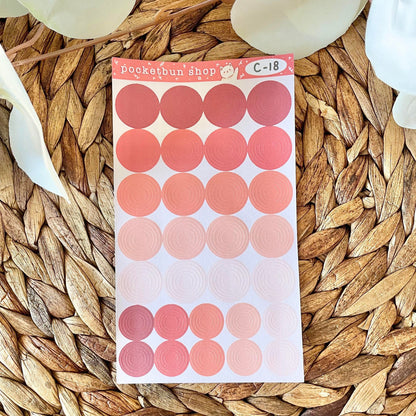 Concentric Circle Sticker Sheets