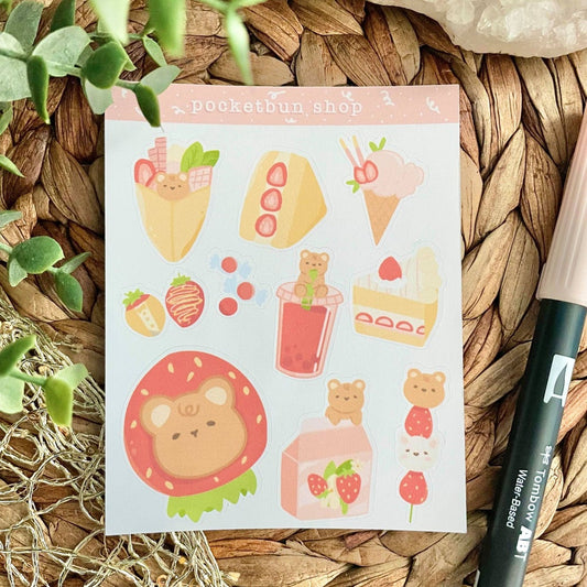 Strawberry Chai Sticker Sheet
