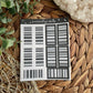 Aesthetic Black & White Barcodes Sticker Sheet