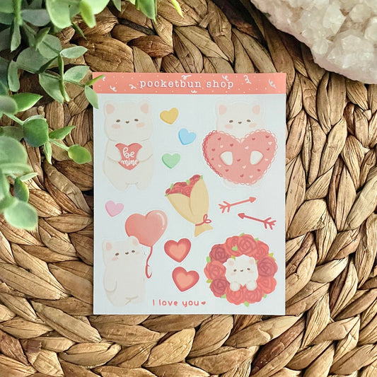 Tofu Valentines Sticker Sheet