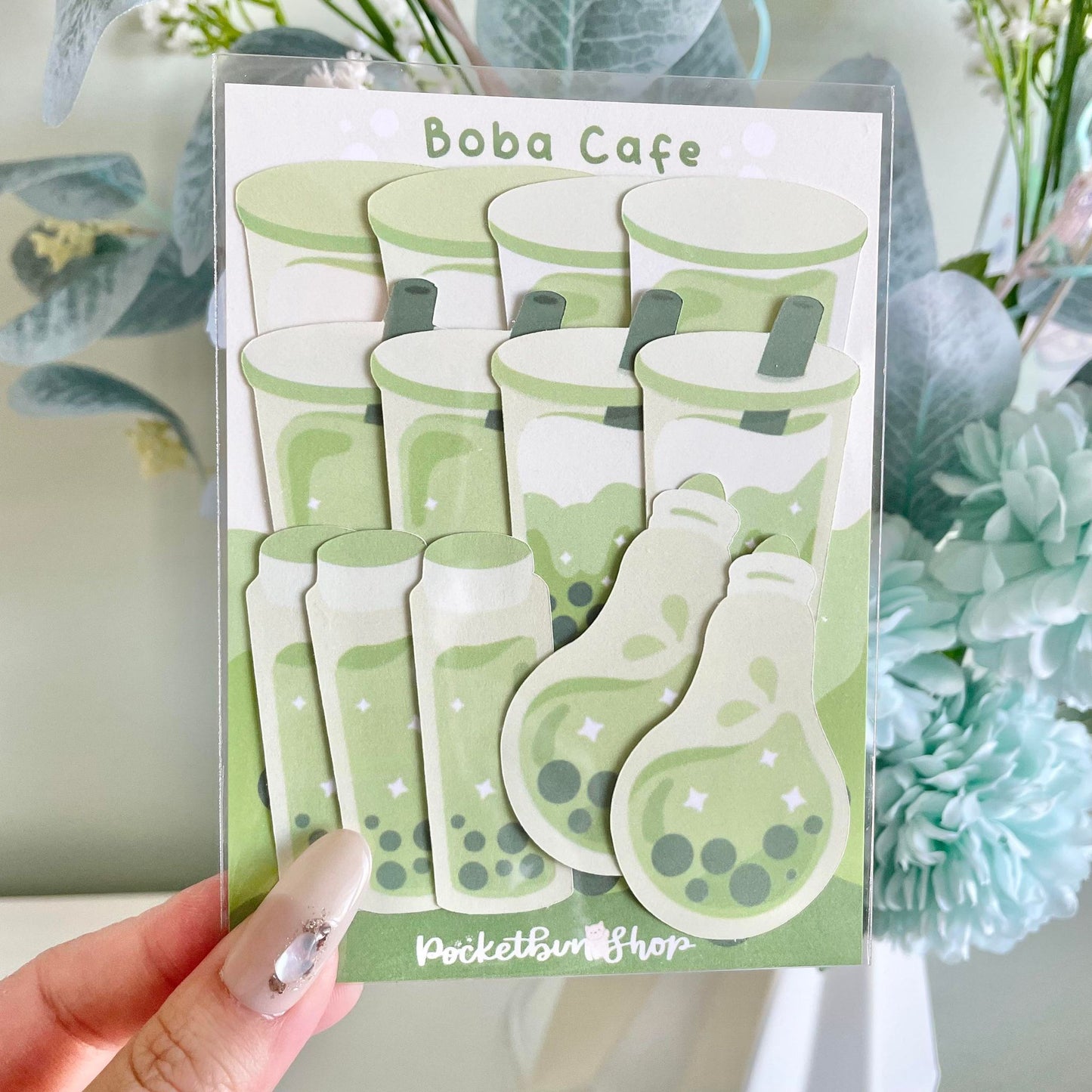 Boba Cafe Sticker Flake Packs
